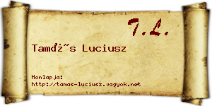 Tamás Luciusz névjegykártya